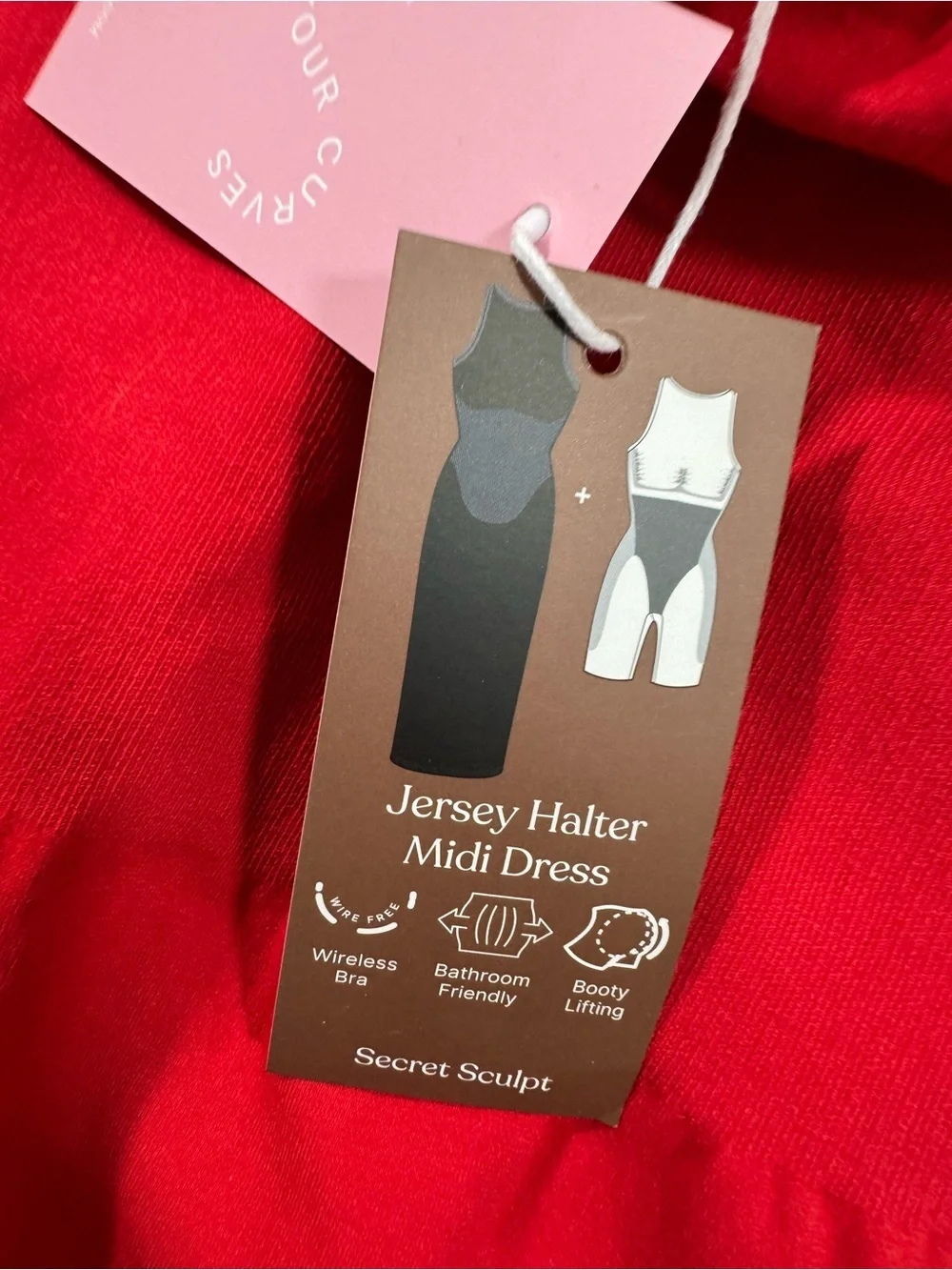 New Shes Waisted Jersey Halter Midi Dress Secret Sculpt